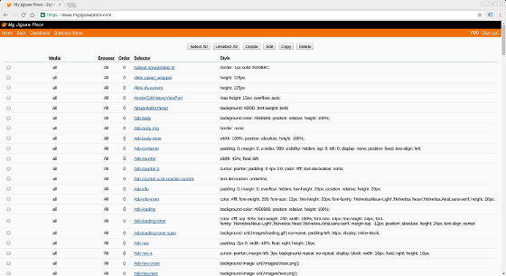 Database driven style-sheets (CSS)